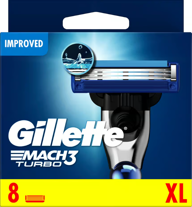 Gillette Mach3 Turbo Razor Blades 8 pcs