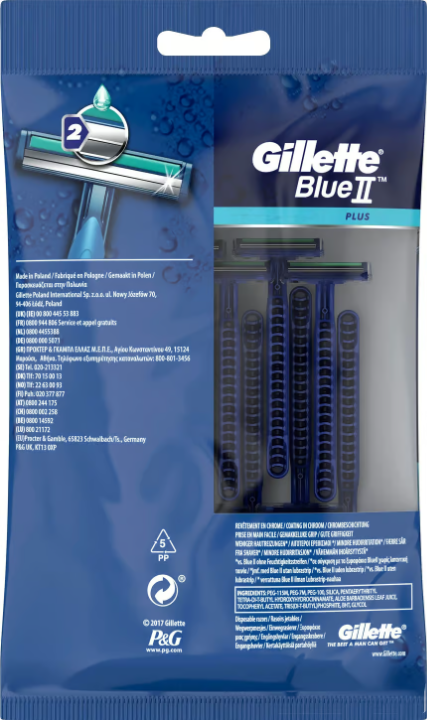 Gillette Fixed Plus Disposable Razors 15 pcs