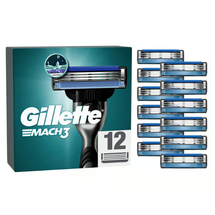 Gillette Mach3 Razor Blades for Men 12 pcs