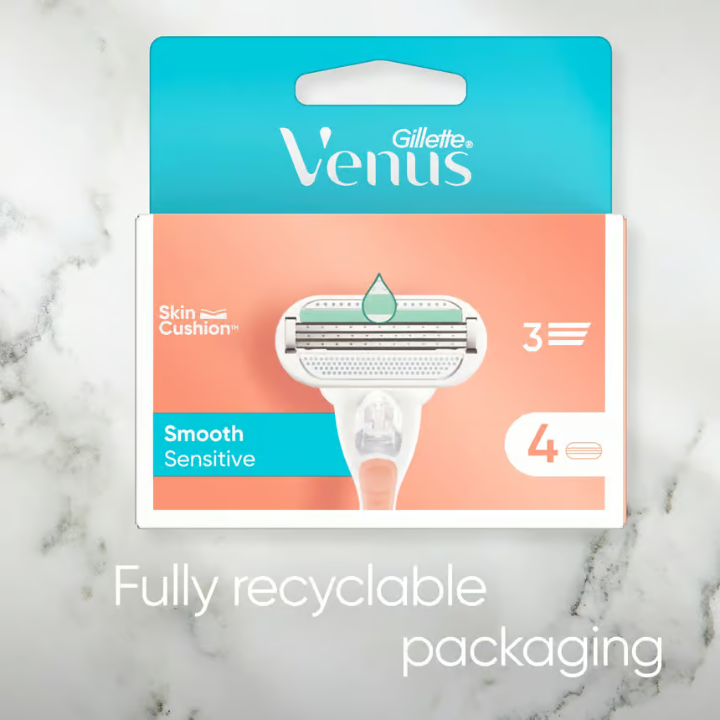 Gilette Venus Deluxe Smooth Sensitive Razor Blades 9 pcs