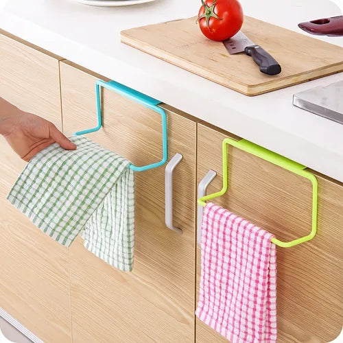 1pc Over-The-Cabinet Kitchen Dish Towel Bar Holder Door Back-Towel Rack Cabinets Cloth Hanger Hook Towel Bar