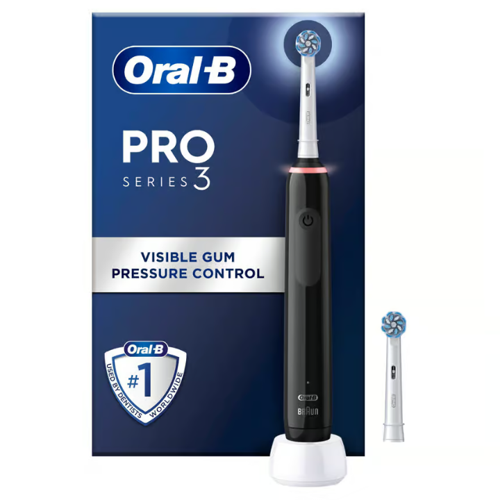 Oral-B Pro 3 Black electric toothbrush, 2 Cross Action