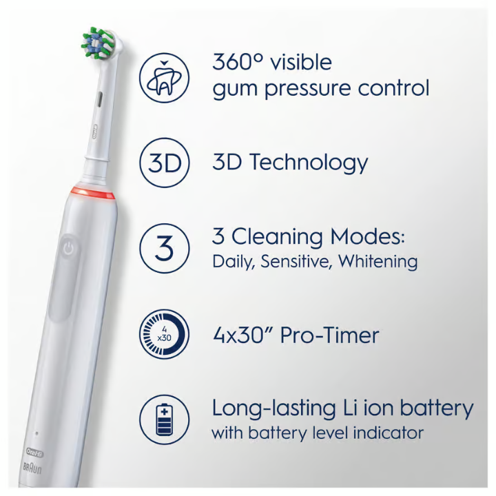 Oral-B Pro 3 Duopack, 2 Electric Toothbrushes, 3 Heads