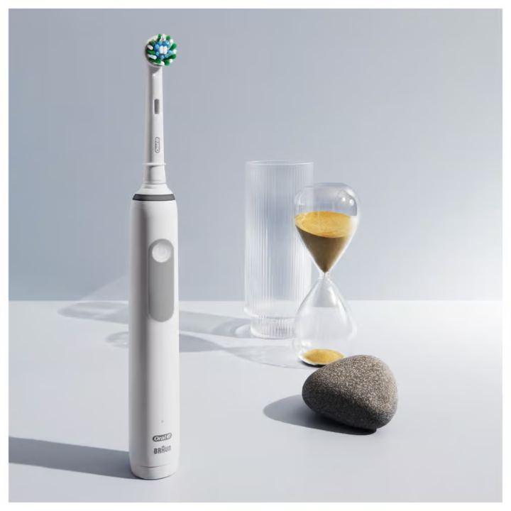 Oral-B Pro 3 White Electric Toothbrush, 2 Cross-Action