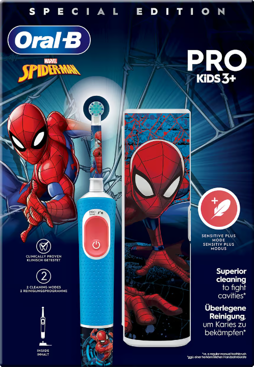 Oral-B Pro Kids Spider-Man Electric toothbrush +3 years & Travel case