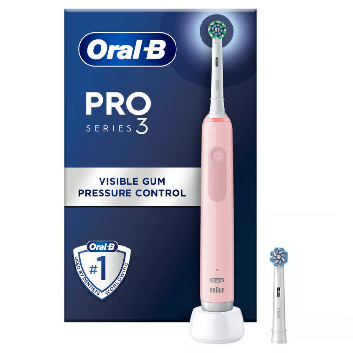 Oral-B Pro 3 Pink electric toothbrush, 2 Cross Action