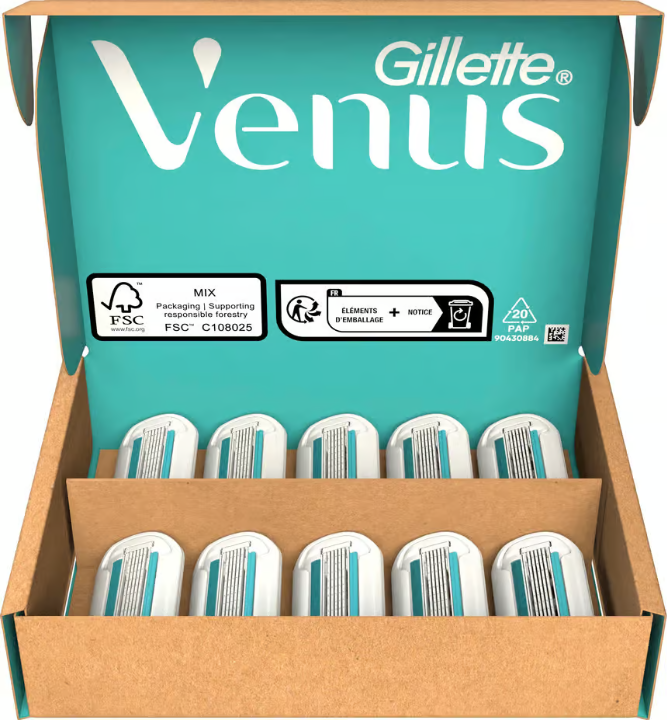 Gilette Venus Deluxe Smooth Sensitive razor blades 10 pcs