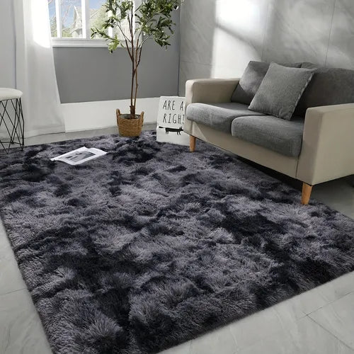 1pc Soft Plush Shag Area Rugs For Living Room, Tie-Dyed Fluffy Shaggy Floor Carpet For Bedroom, Non-Slip Machine Washable Carpet, Living Room Bedroom Game Room Dormitory Carpet Room Decor