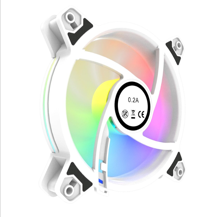 DUTZO KURA 120 White ARGB (2 pack) - Chassis fan - 120mm - White with RGB light - 24 dBA