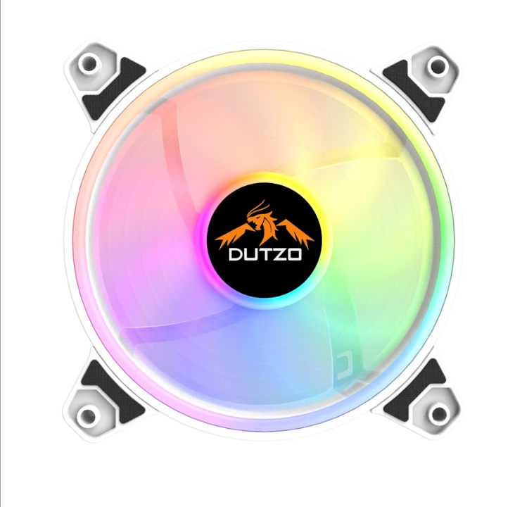 DUTZO KURA 120 白色 ARGB（2 件装） - 机箱风扇 - 120 毫米 - 白色带 RGB 灯 - 24 dBA