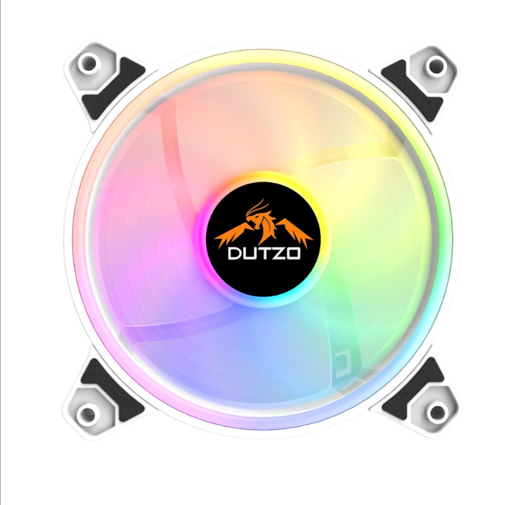 DUTZO RGB Kit 5 - 5x fan white + 1x LED strip + remote & controller - 120mm - White with RGB light - 24 dBA