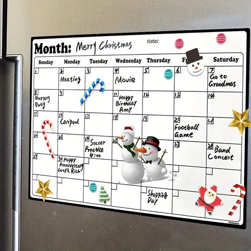 1pc Fridge Calendar Magnetic Dry Erase Calendar Whiteboard Calendar For Refrigerator Planners, Erasable Refrigerator Magnet With Pen, Refrigerator Decoration, Home Decoration