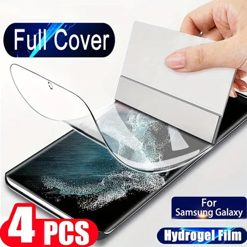 4PCS For Samsung S8/S9/S10E/S10+/S10 5G/S20/S20+/S21/S21+/S22/S22+/S23+/S23 Ultra Phone Screen Protector Protective Film Not Glass Hydrogel Film Soft Full Cover Soft