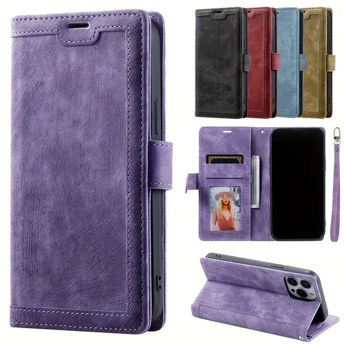 Luxury Flip PU Leather Phone Case Card Slots Stand Holder Strap Cover For Apple IPhone 14 13 12 11 8 7 6s XS XR X SE2 SE3 Plus Pro Max