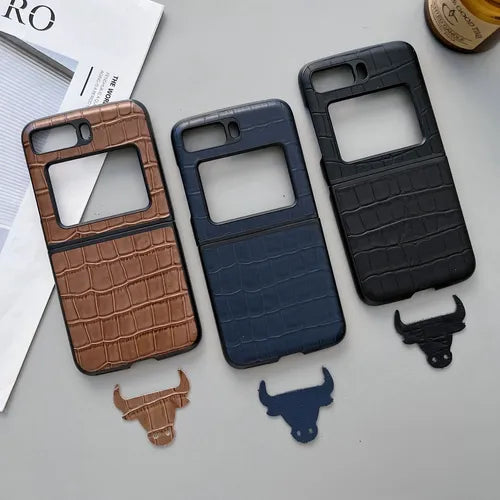 Artificial Crocodile Pattern Artificial Leather Shockproof Ultra Slim Folding Case Back Cover For Moto Razr 2022