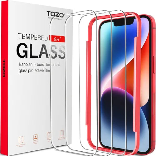 3 Packs Screen Protector Premium Tempered Glass 0.26mm 9H Hardness 2.5D Film Easy Install For,iPhone14/14Plus/14Pro/14ProMax