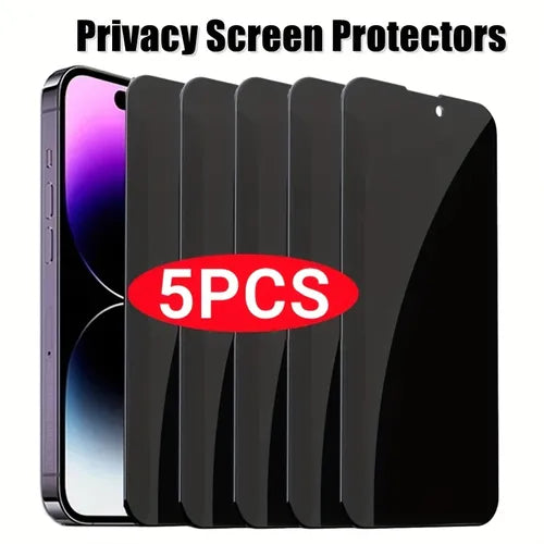 5Pcs Privacy Screen Protectors For IPhone 11 13 Pro Max Mini 7 8 Plus Full Cover Glass For IPhone 14 12 PRO XS MAX X XR