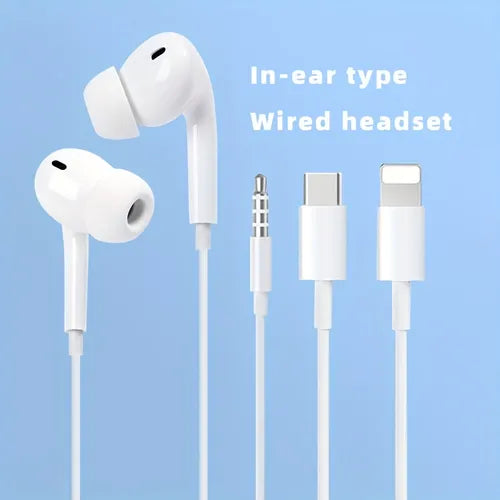 Wired In-ear Headphones For Apple OPPO Vivo Red Millet Type-c Round Head Hole Noise Reduction