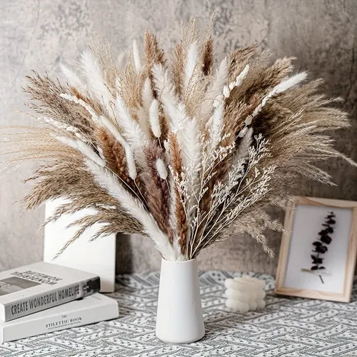 Set, Artificial Flower, Simulation Reed Rabbit Tail Set Flower, Real Touch Dried Flower Set Flower Arrangement, Room Decor, Home Decor, Bedroom Decor, Wedding Decor, Office Decor, Cafe Decor, Valentine's Day Gifts, Birthday Gifts, Mother's Day Gift