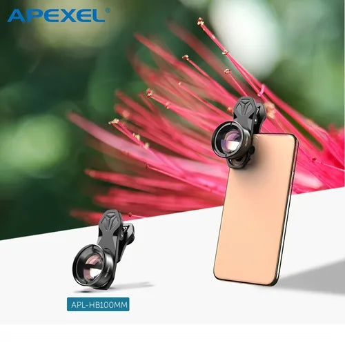 APEXEL 4K HD Optic Camera 100mm HD Smartphone Macro Lens Attachment With Travel Case For Apple IPad IPhone Android Smartphones Tablets