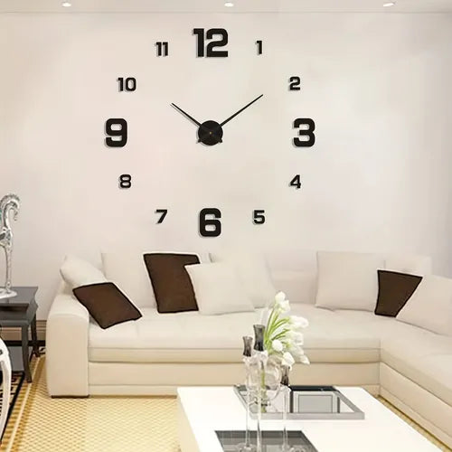 1pc, Wall Clock, Mute Decorative Punch-free Nordic Luminous Hanging Clock For Living Rooms Wall Clock