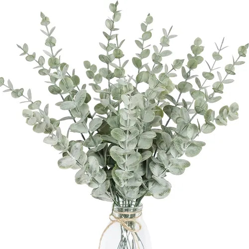 18pcs Eucalyptus Stems Artificial Green Eucalyptus Stems Eucalyptus Leaves Decor Eucalyptus Branches Fake Eucalyptus With Fake Leaves 38.1 Cm Faux Eucalyptus Stem For Vase Wedding Bouquet Home