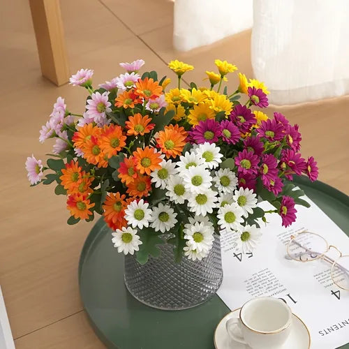 21 Heads Of Sunflowers Small Daisies Bouquets Of Chamomile Wedding Decoration Materials Home Decoration DIY Artificial Flowers Chrysanthemum