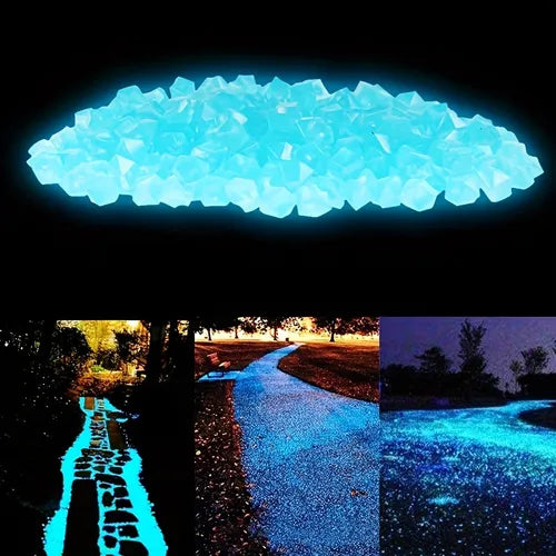 300pcs, Luminous Stone, Outdoor Decoration, Garden Lawn, Aquarium Decor, Fish Tank, Luminous Warm Stone, DIY Decoration, Yard Decoration, Yard Supplies, Party Decor, Holiday Supplies, Holiday Arrangement, Garden Decor, Glow In The Dark Peple Stones