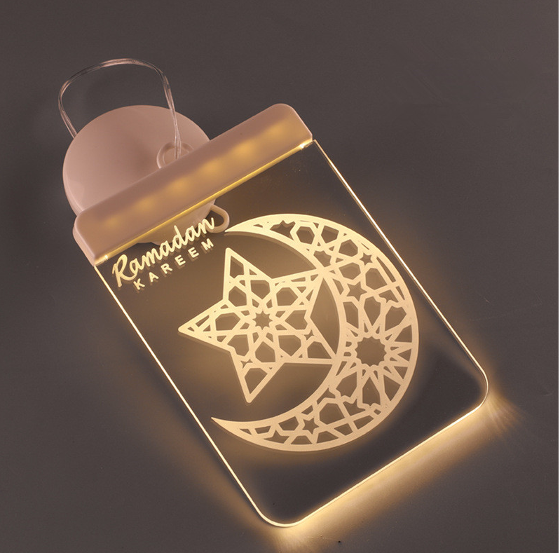 Lantern/Moon Hanging window Light Eid Festival 6"
