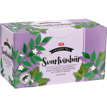 Swedish ICA Blackcurrant Tea 20 tea bags