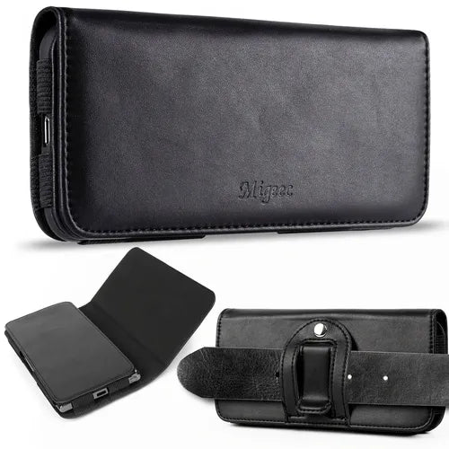 Leather Cell Phone Holster Case With Belt Clip Pouch And Belt Loop [Magnetic Closure] For Apple IPhone Samsung Android Smartphones