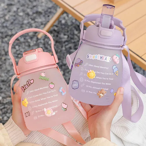 1pc 43.96oz/1300ml Gradient Large Capacity Plastic Water Bottle