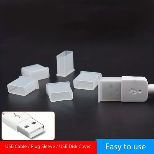 10pcs USB Male Dust Plug Standard USB Mobile Phone Computer Data Cable Dust Cover USB-A Charging Cable U Disk Protection Dust Cover