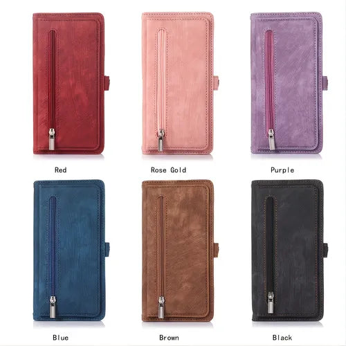 Phone Case With  Multifunctional Drop Proof Nine Card Zipper Wallet For Galaxy A52/A52s5G, A32 5G, S22 Ultra, A51, A22 5G, S21, S20 FE, A72, A21s