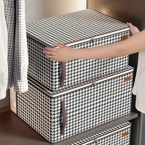 1pc Visual Clothes Storage Bag - Foldable Clothes Quilt Storage Bag, Wardrobe Sorting Storage Box, Portable Storage Bag, Winter Quilt Storage Box