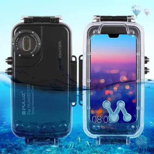 PULUZ For Huawei P20 40m/130ft Waterproof Diving Case, Photo Video Taking Underwater Housing Cover