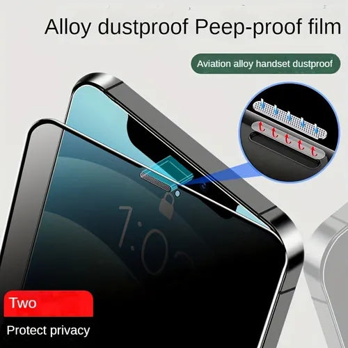 2pcs Screen Protection Film Anti-spy Tempered Glass With Dust-proof Net For IPhone 14, 13 Xr Full Screen Hole Toughened Membrane Iphone12pro11promax Mobile X XS Non-porous Membrane New Xsmax Blu-ray Gift For Birthday/Easter/Boy/Girlfriend