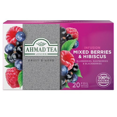 Ahmad Herbal Tea. Mixed Berries and hibiscus 20 teabags