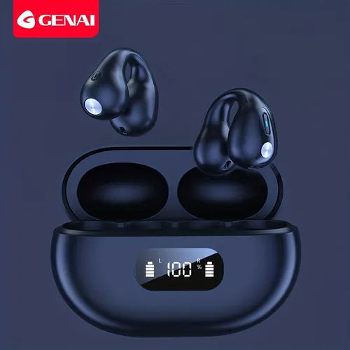 GENAI Open Ear Headphones Wireless Earbuds Sport Earphones Running Earbuds Music Earbuds, Clip-on Earphones, Air Conduction Headphones For Kids & Adults  IPX6 Waterproof