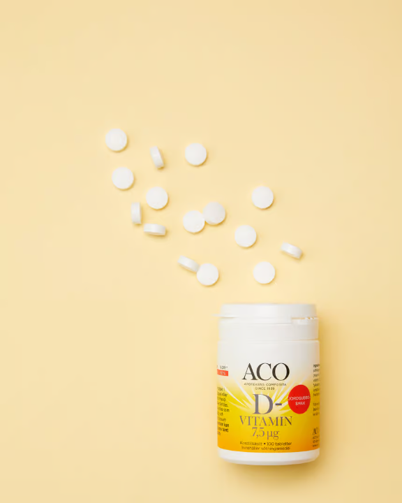 ACO Vitamin D 7.5 µg Strawberry flavor 100 tablets