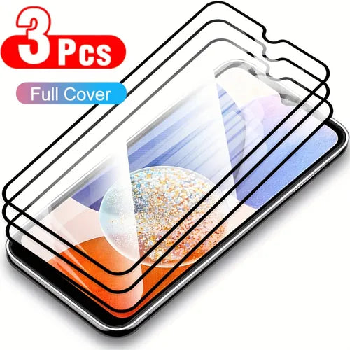 3pcs Full Screen Cover Tempered Glass Protective Film For Samsung GALAXY A14 / A14 5G / A34 5G / A54 5G / A04 / A04s / A04e