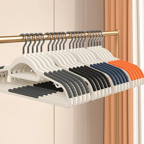 10pcs Clothes Hanger For Household Use, No Mark, Shoulder Corner Protection, Clothes Drying Rack, Wardrobe Storage Hanger, Thickened Clothes Hanger