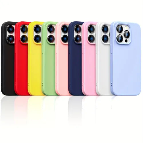 9pcs Oududianzi - For IPhone 14promax Compatible Case, TPU Soft Silicone Case, Thin And Light, Shockproof And Scratch-resistant Flexible Rubber Protective Case - [ 9 Colors]