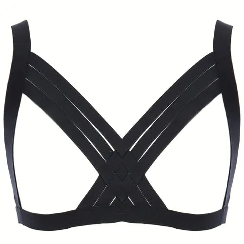 Halloween Cosplay Chest Harness, Gothic Cut Out Elastic Erotic Bondage Belts, Women's Sexy Lingerie & Underwear Accessories