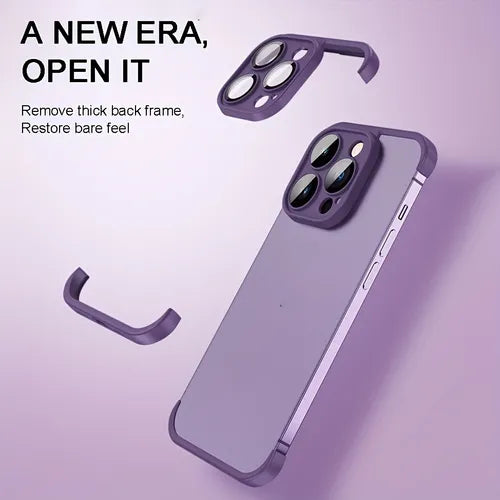 For IPhone 14 Pro Camera Lens Protector With Silicone Bumper Case, Frameless Slim/Ultra-Thin Lightweight Cover,Minimalist Shockproof Protective Phone Accessories