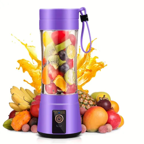 1pc Portable Juicer For Fruit Smoothie Shake Juice, Personal Portable Blender Cup USB Rechargeable Travel 380ml/12.8oz