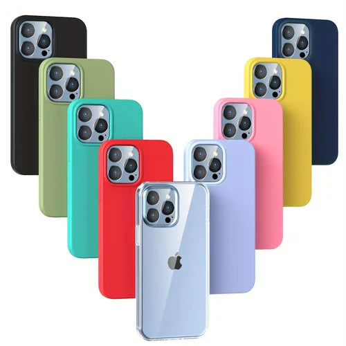 TPU Soft Silicone Protective Case, Shockproof Flexible Rubber Protective Case For IPhone 13promax  - [ 9 Colors]