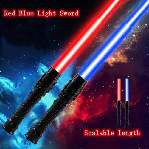 1pc, Holy Lightsaber Lightsaber LED Light Saber In Two Colors, Expandable Hair Lightsaber, Suitable For Christmas, Galactic Warrior Themed Parties, Halloween Parties, Party Gifts (using 3 No. 7 Batteries, Not Including Batteries)