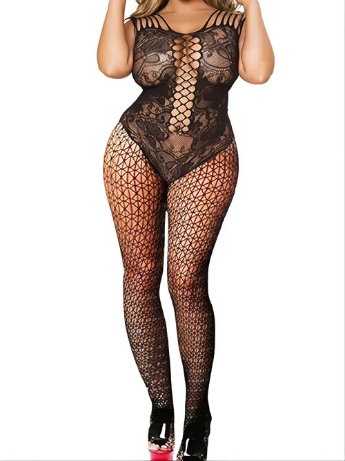 Women's Sexy Lingerie Bodystocking Open Crotch Fishnet Stocking