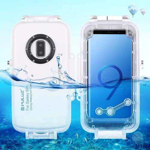 PULUZ ForGalaxy S9+ 40m/130ft Waterproof Diving Case For Galaxy S9+, Photo Video Taking Underwater Housing Cover, Only Support Android 8.0.0 Or Below(White)